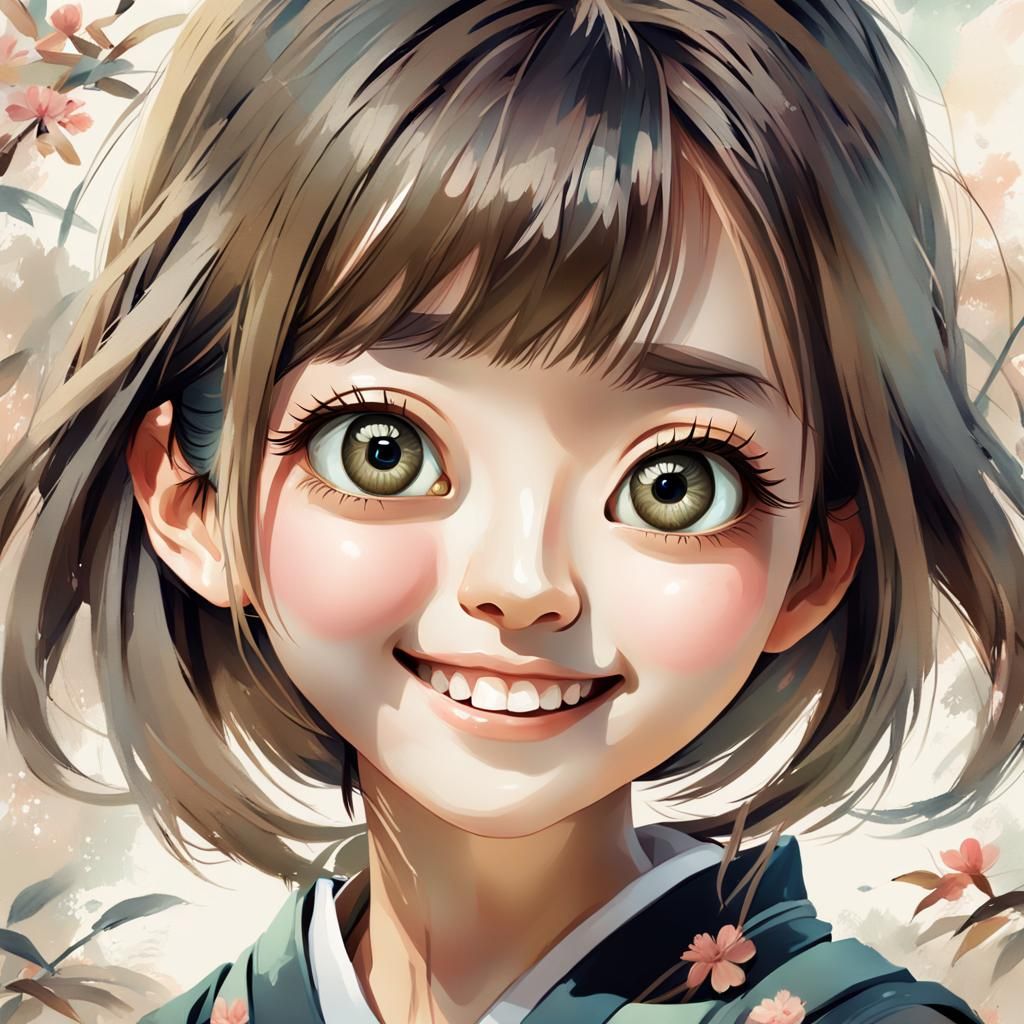 Japanese Girl in Gentle Smile
