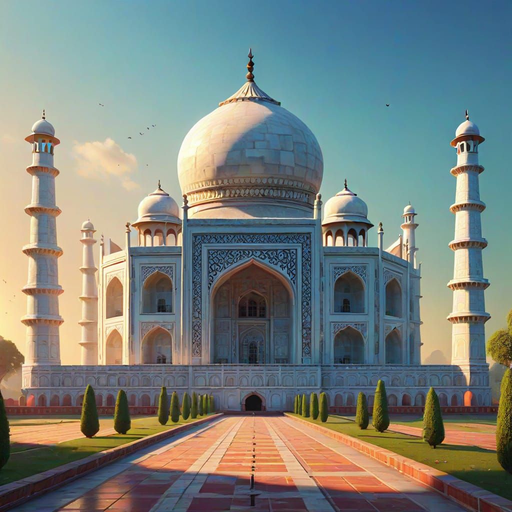 Majestic Taj Mahal in Vibrant Agar