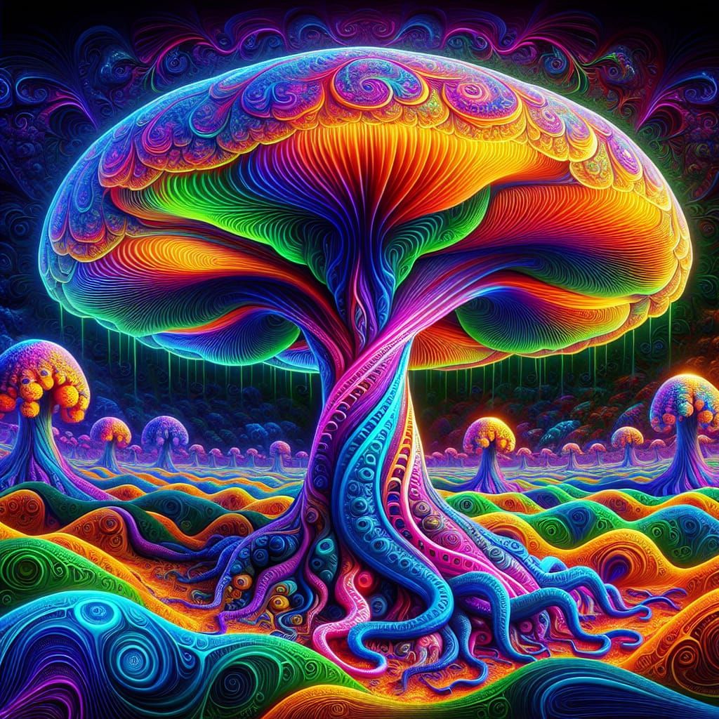 Psychedelic Mushroom Celtic Tree of Life
