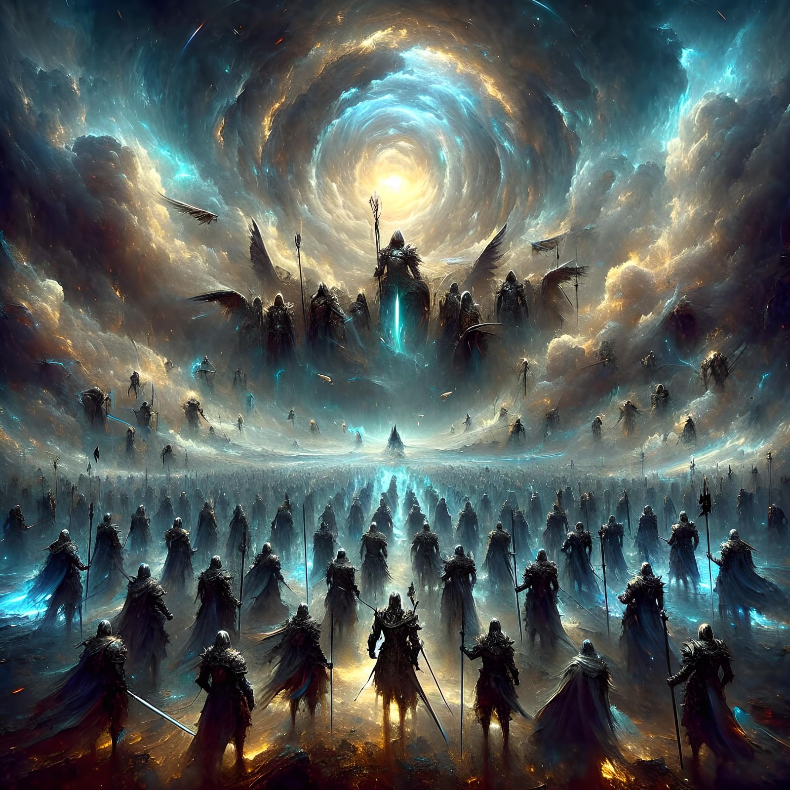 Knights Radiant Against the Storm in Matte Painting Style