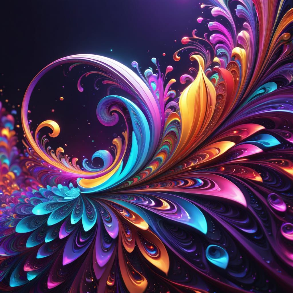 Vibrant Abstract Love Concept in Triadic Colors