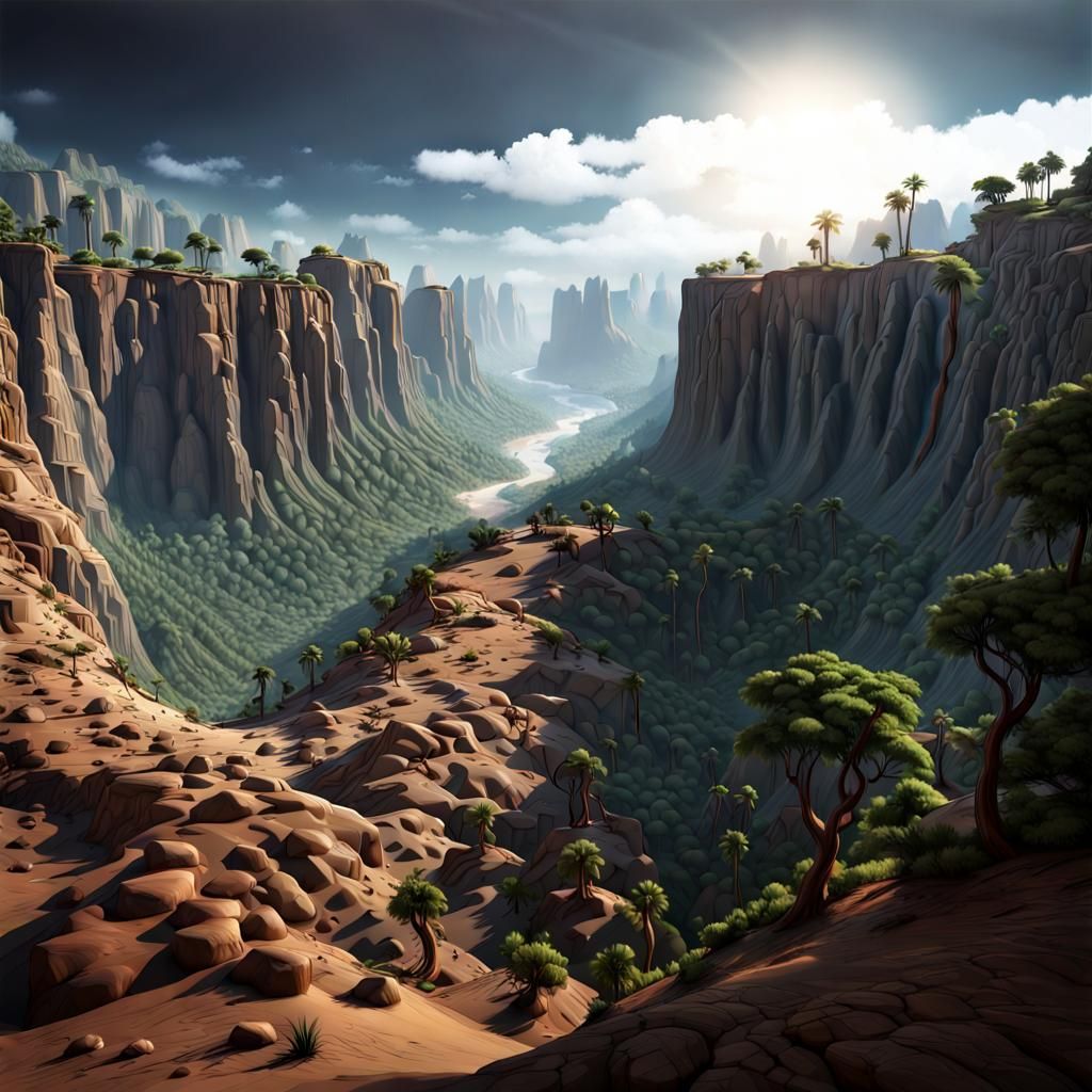 Contrasting Worlds: Chasm Between Forest and Desert