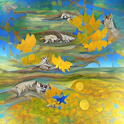 Wolves Roaming Through a Birch Forest