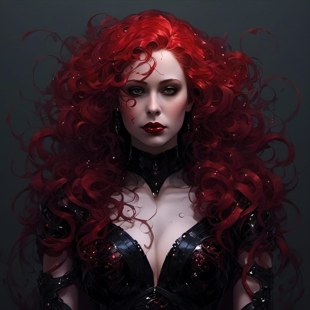 Cyberpunk Vampiress in Dystopian Future