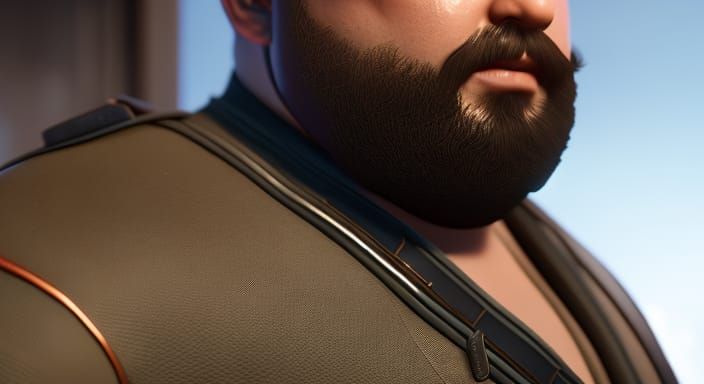 Neckbeard Arrest in 3D Game Cinematic Style