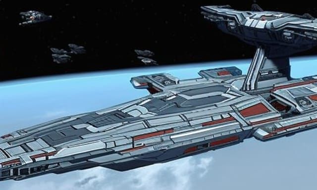 UNSC Warship Halberd-Class Destroyer in Deep Space