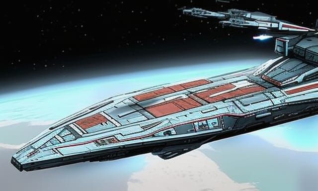 UNSC Warship in Deep Space Concept Art