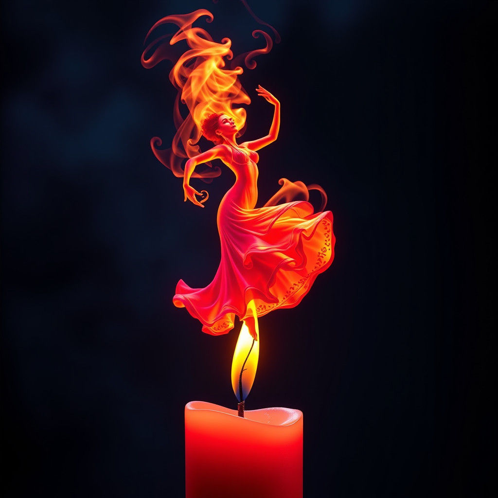 Flamenco Dancer Made of Fire: Fantasy Concept Art