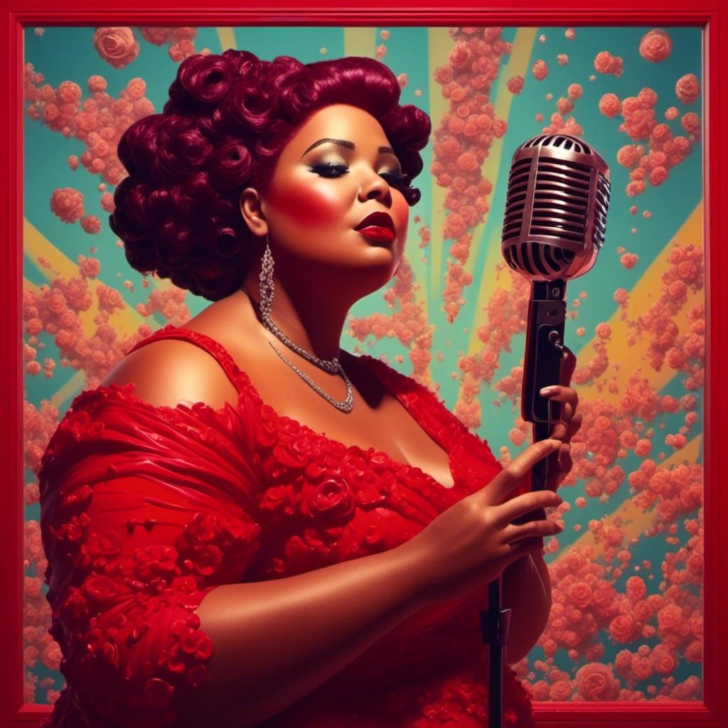 Plus Size Singer Silhouette for 50s Tunes Album