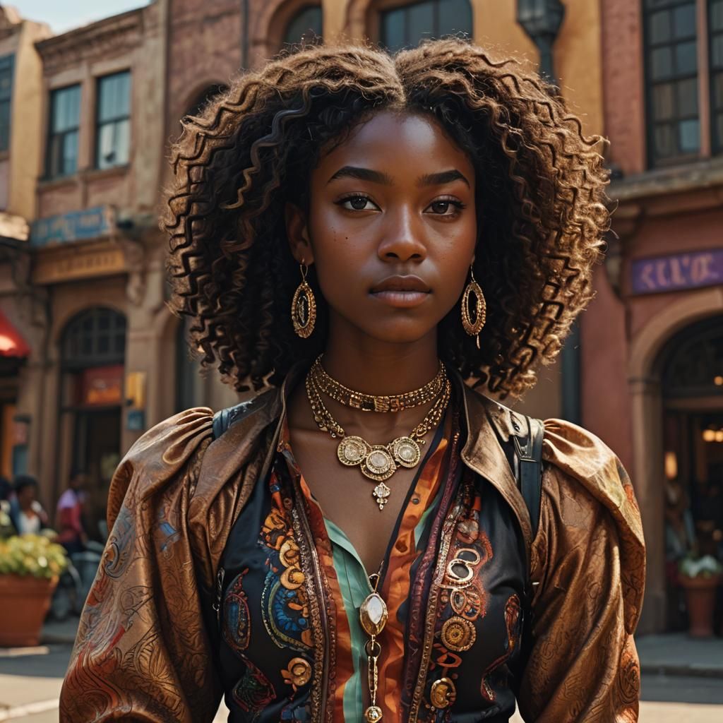 Radiant Portrait of a Girl with Statement Jewelry