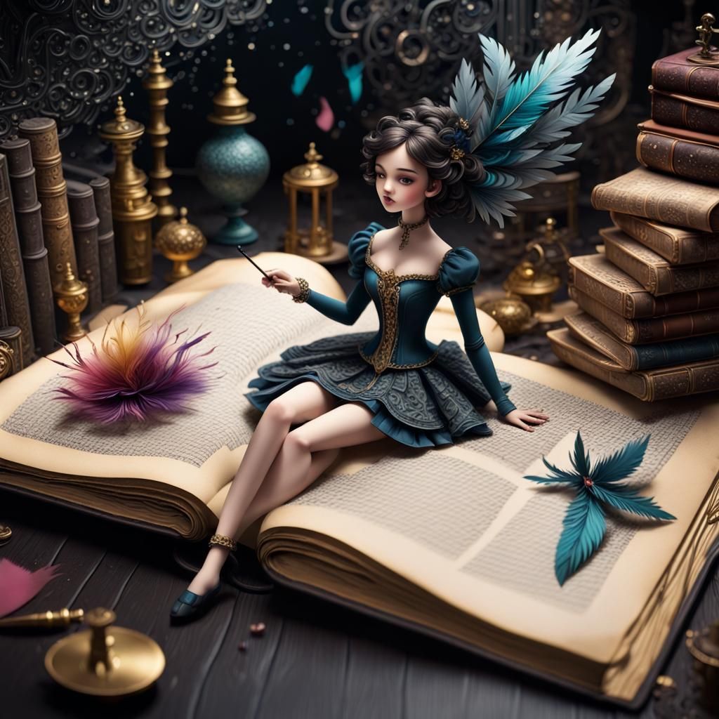 3D Paper Open Book with Victorian London Scene