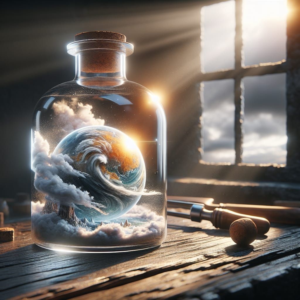 Miniature World in Glass Bottle