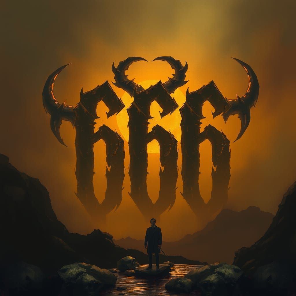 Ominous 666 in Dark Fantasy Style