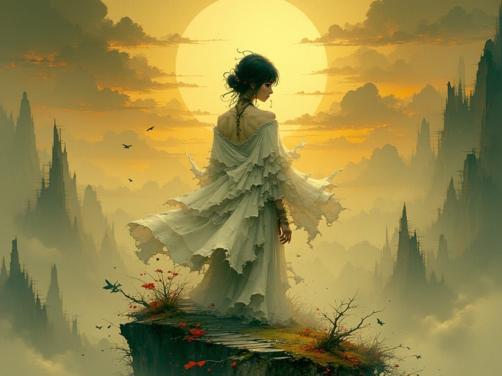 Goddess of Light in Hyper-Maximalist Fantasy Style