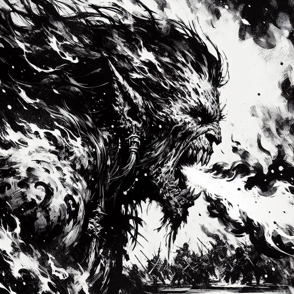 Hypermaximalist Dark Fantasy Ink Art