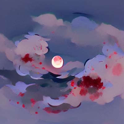 Softly Illuminated Full Moon at Night