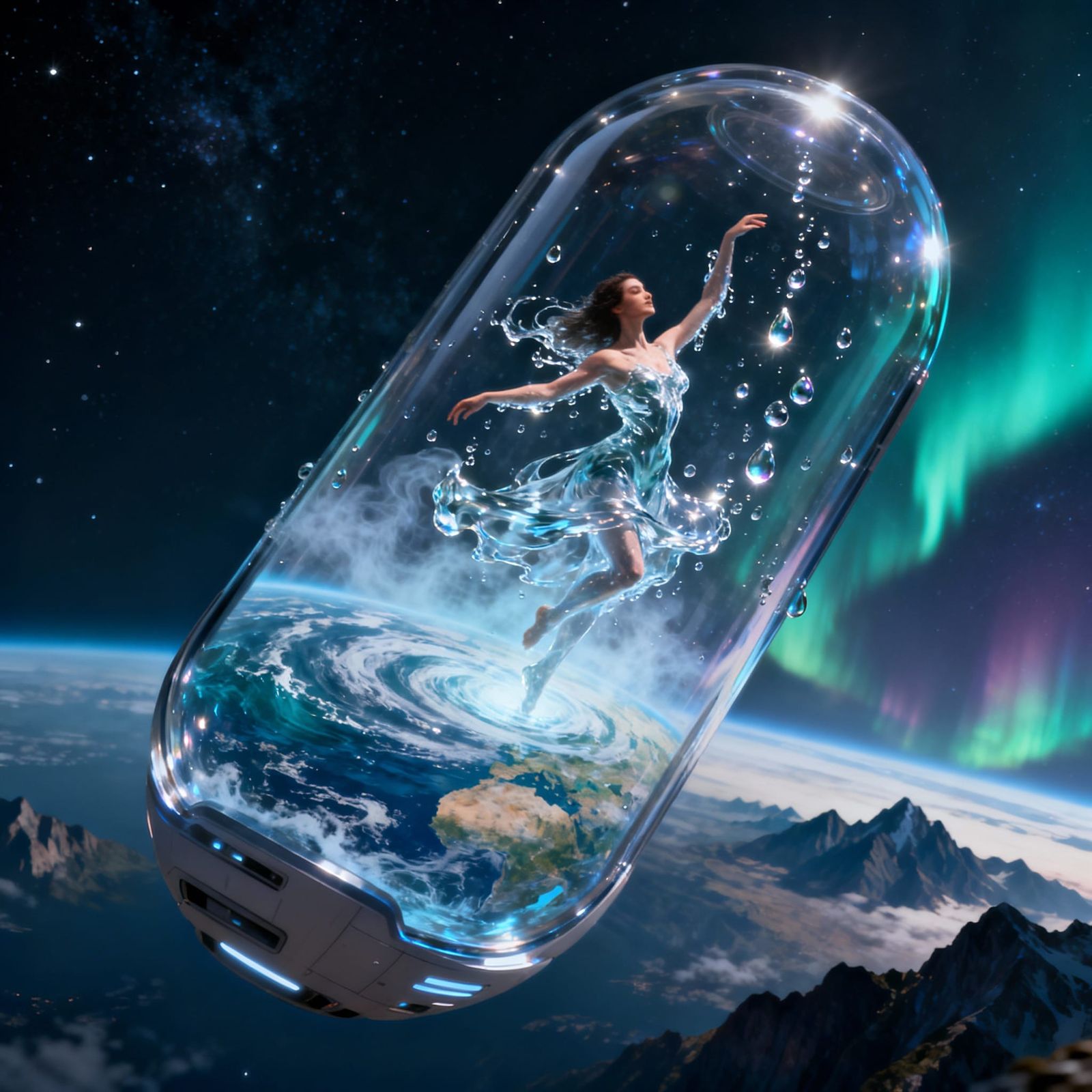 Futuristic Capsule Reveals New World and Water Woman