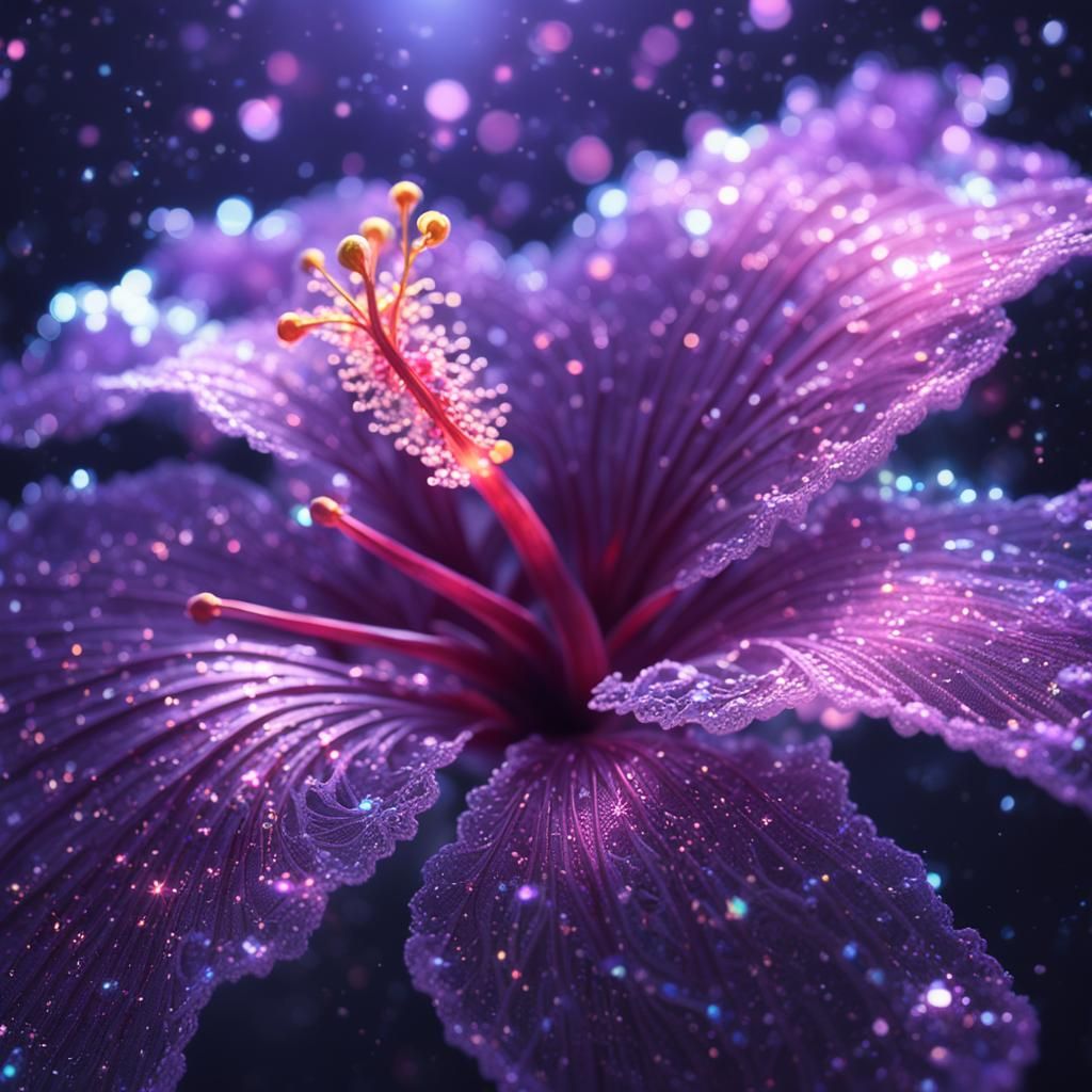 Enchanted Lavender Hibiscus in Magical Lace