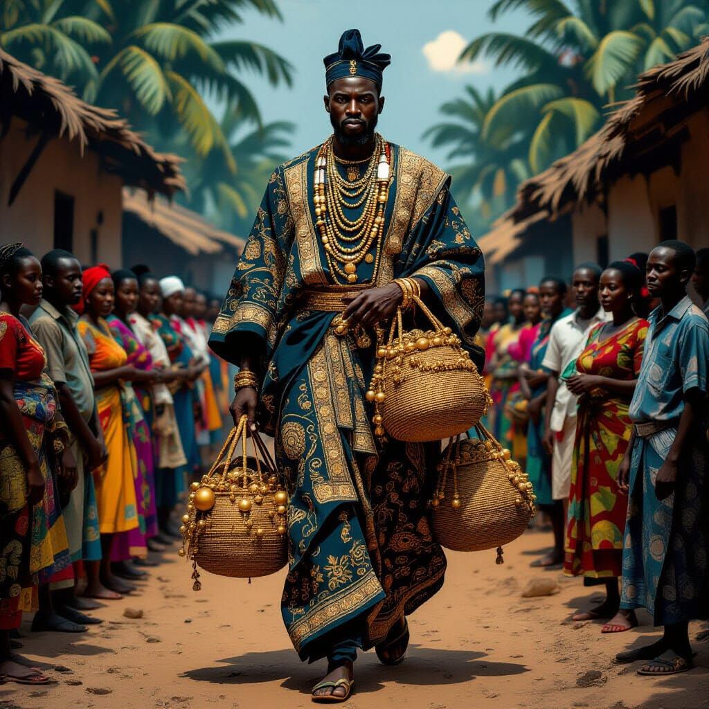 Mysterious Nigerian Man Enters Village in Elegant Attire