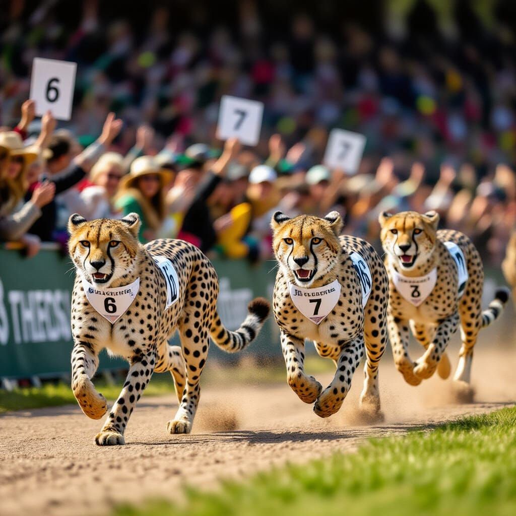 Cheetah Race Focus on Numbers 6 & 7