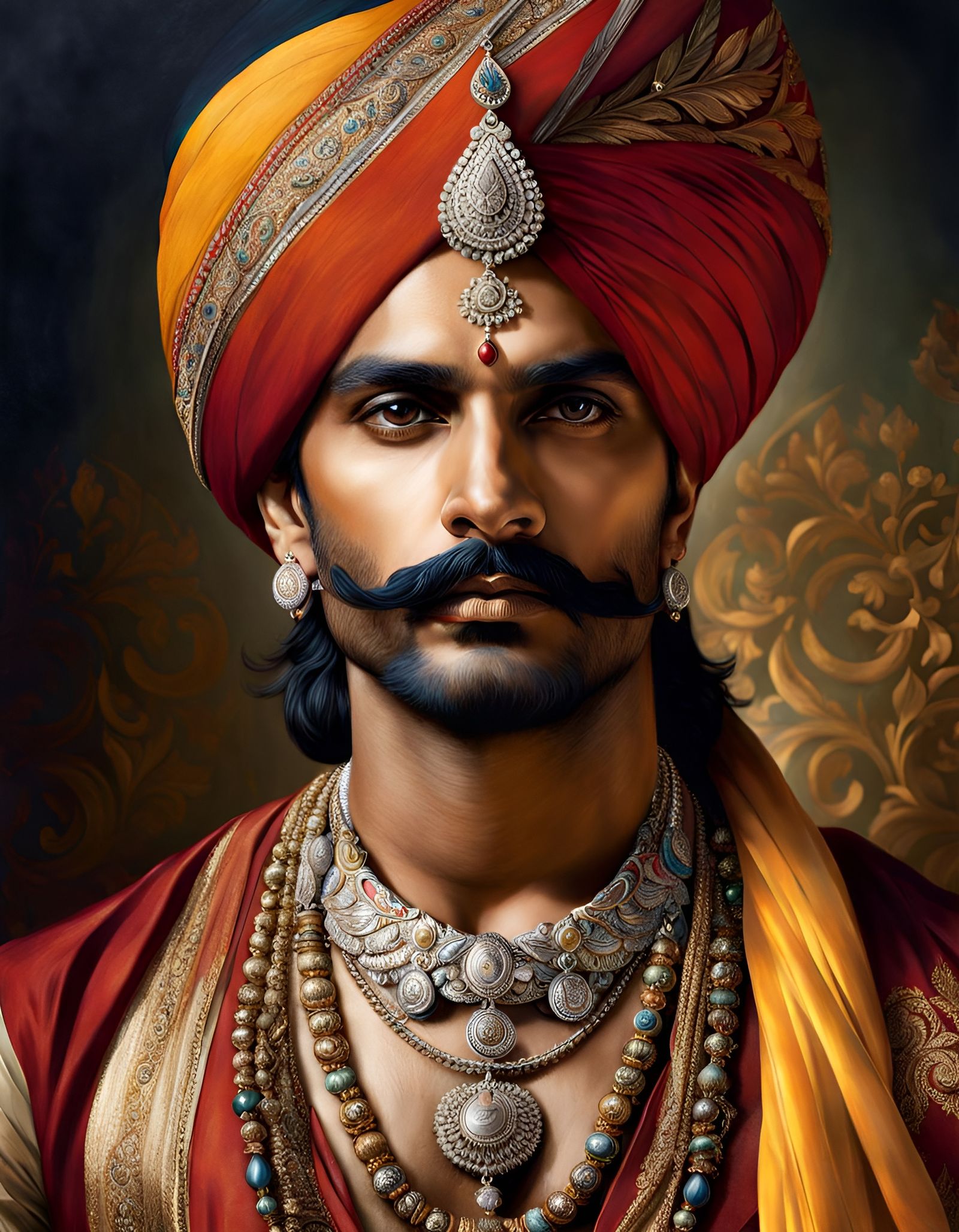 Portrait of Handsome Indian Man in Photo Style