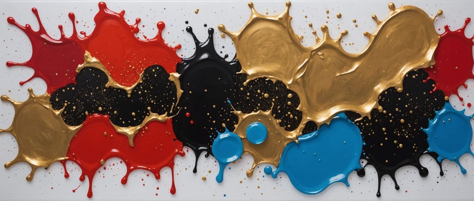 Abstract Splash Painting on Icy Bubble-Wrap