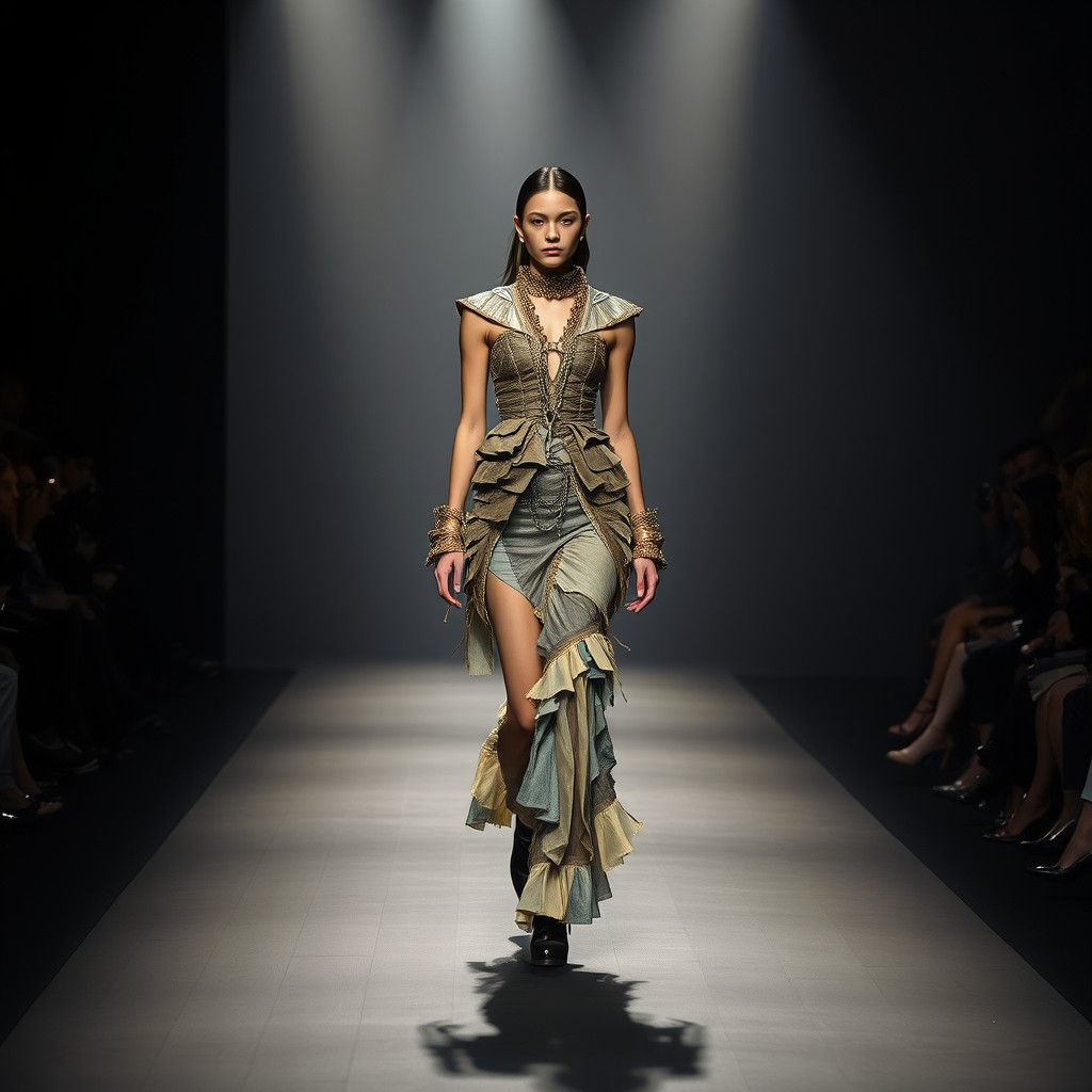 Balenciaga Runway Model in Avant-Garde Fashion