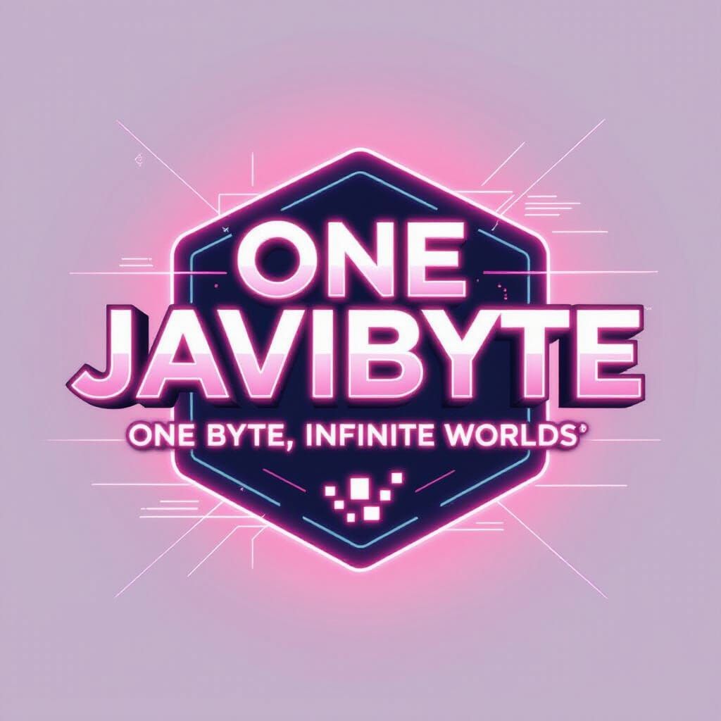 JaviByte Futuristic Gaming Logo in Light Pink Neon