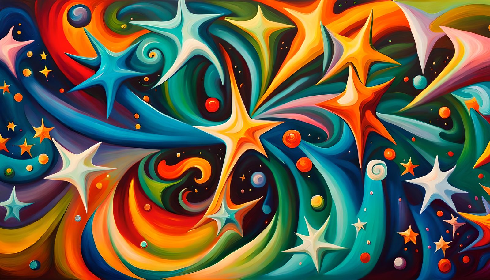 Swirling Stars Connected in Electromagnetic Plasma Maelstrom