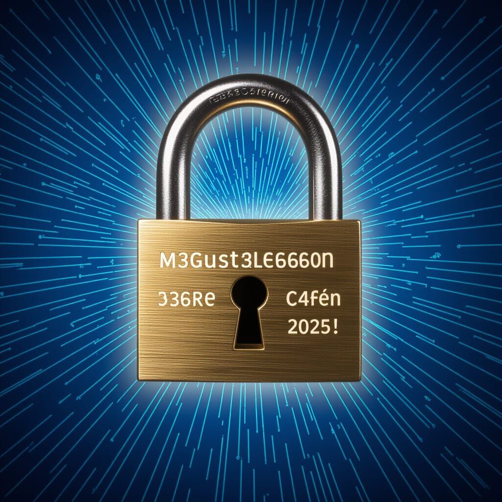 Secure Digital Lock on Blue Background: Password Safety