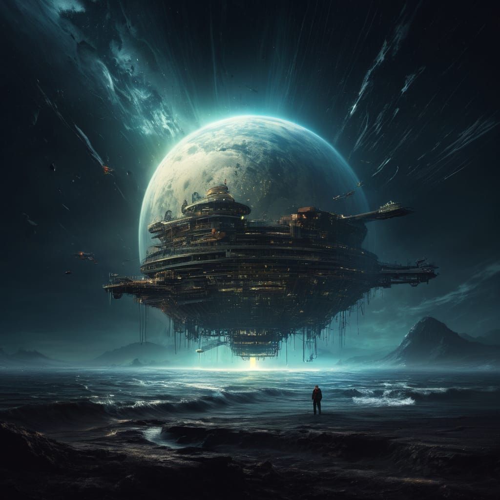 Mysterious Watercolor Painting in Dreamlike Style