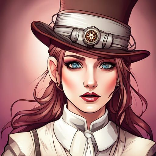 Coloring Page: Cute Steampunk Hat Design