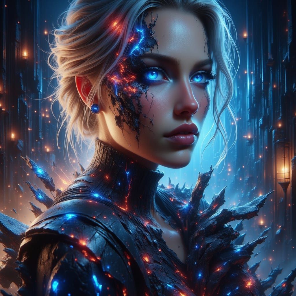 Ominous Landscape with Mysterious Figure in Akimora Style