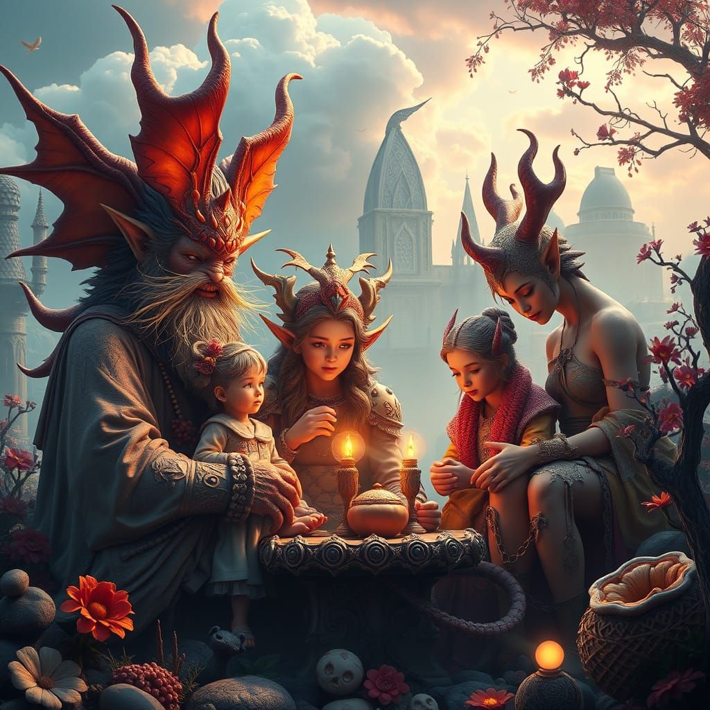 Fantastical Family Life in Unique Art Styles