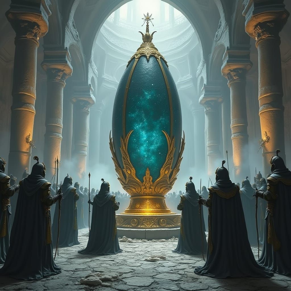 Mystical Orb Reverence: Angels and Soldiers Worship