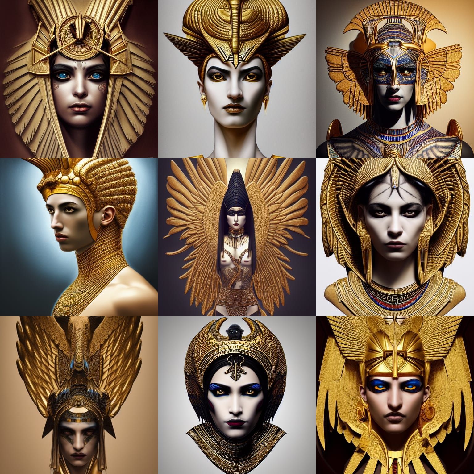 Gothic Egyptian Demigod: Half Human, Half Eagle