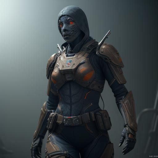 Anomalous Humanoid Female: Cinematic 3D Game Still