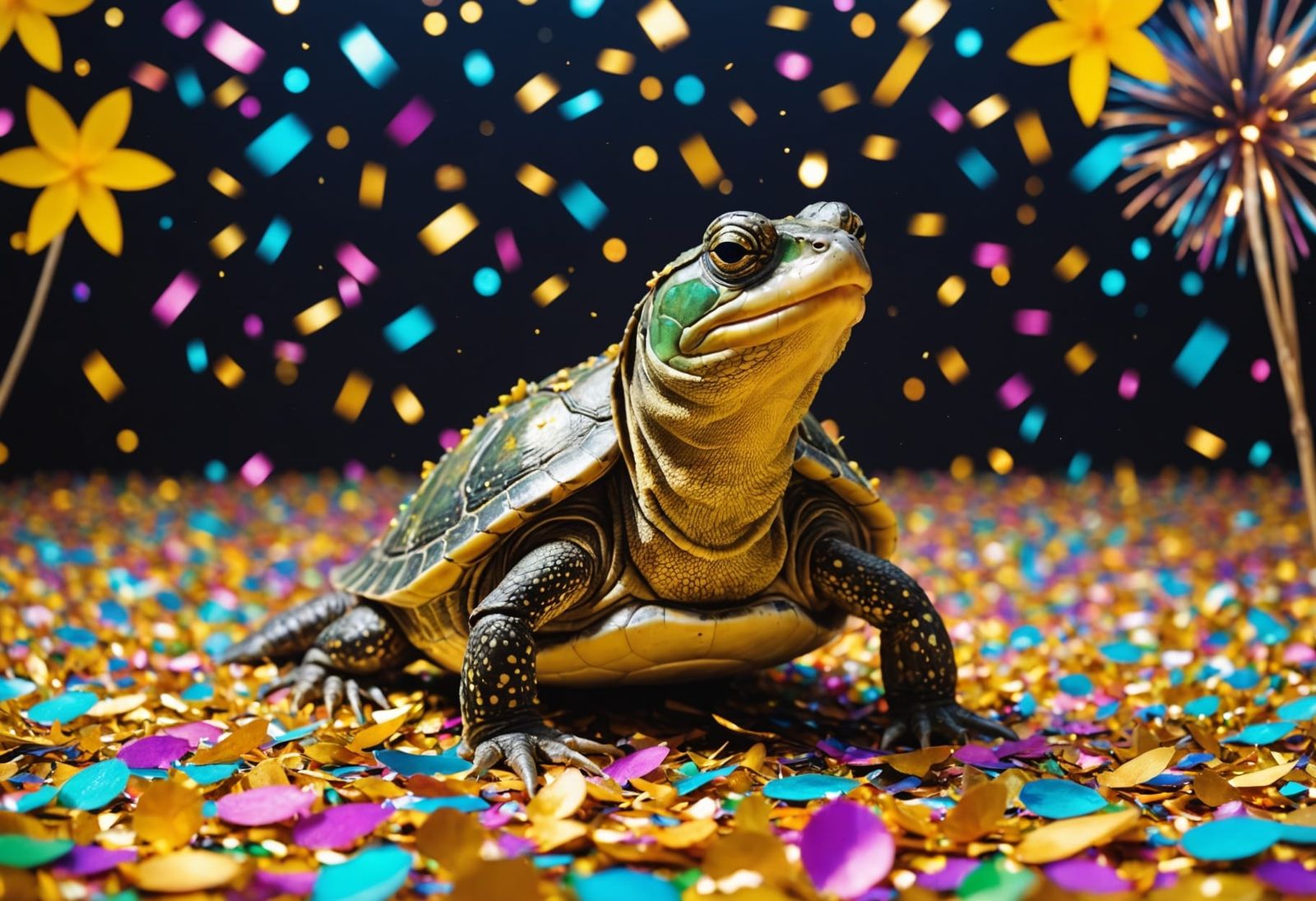 Vibrant Carnival Celebration in Iridescent Hues