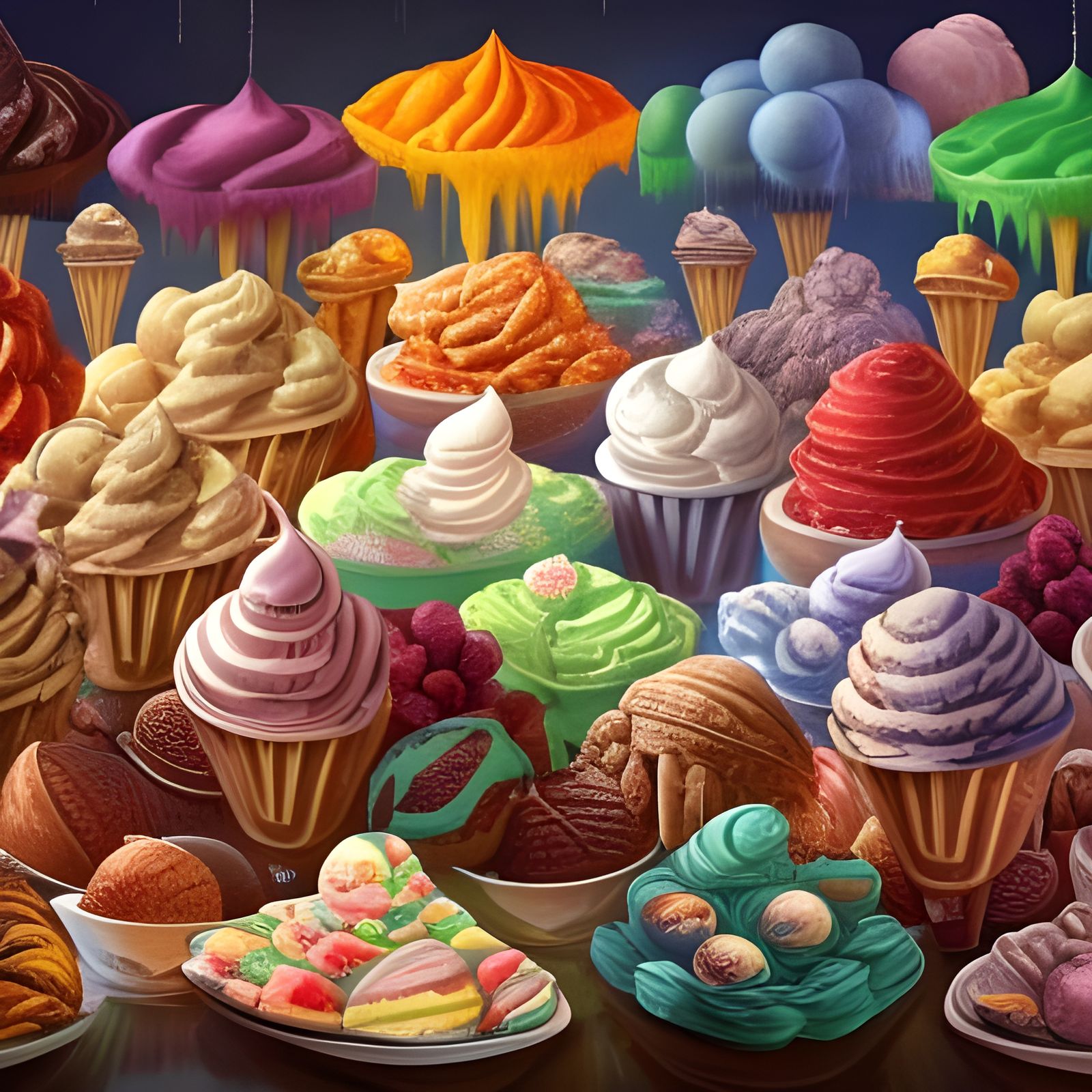 Hyperrealistic Ice Cream Feast in Unreal Engine