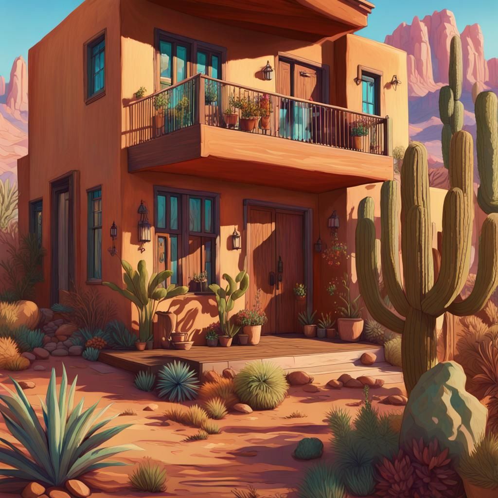 Bohemian Desert House with Lush Plantlife