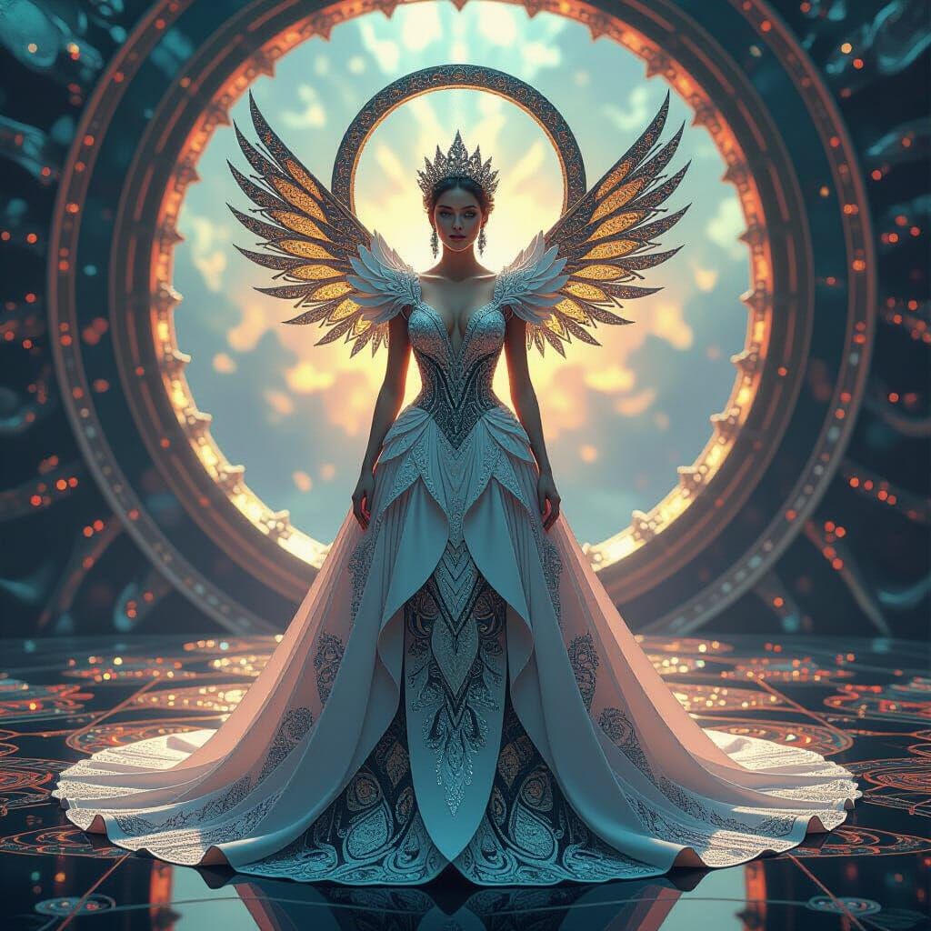 Infinity Fractal Empress with Kaleidoscopic Fractal Gown