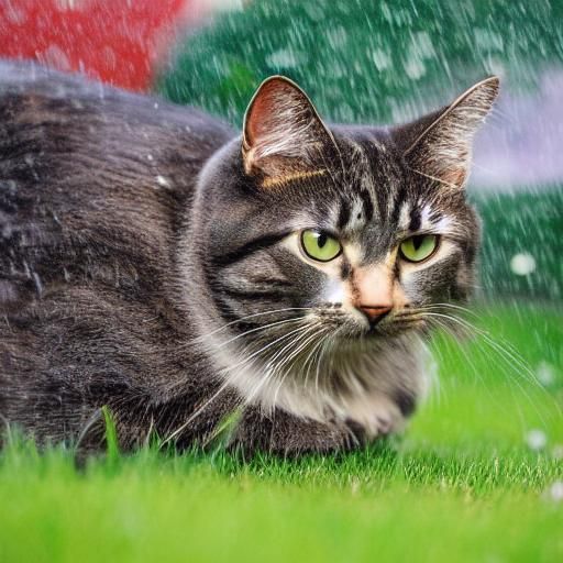 A Cat Sitting in the Rain