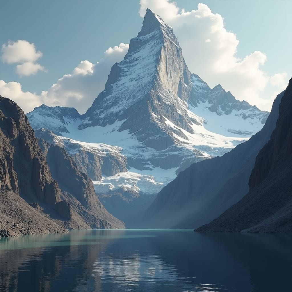 Majestic Mountain Landscape in Photographic Style