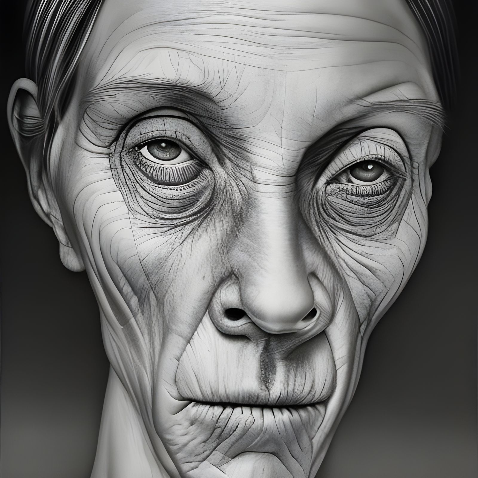 Monochromatic Street Scene in Surrealist Style