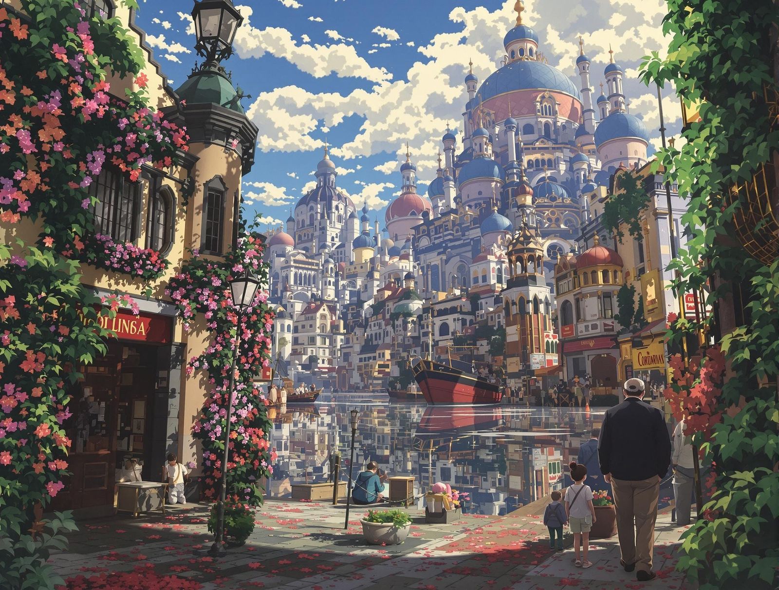 Sicilian Mobsters in Anime Studio Ghibli Style