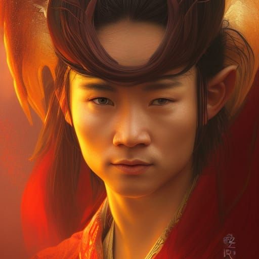 Epic Dragon in Chinese Mountain Landscape