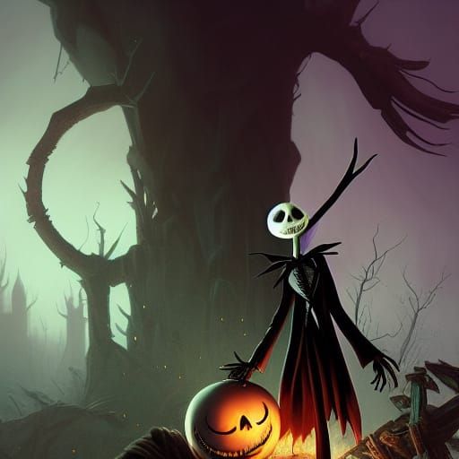 Jack Skellington Dark Fantasy Concept Art