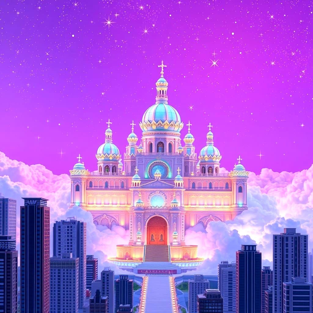 Luxurious Pastel Palace in the Sky Kingdom