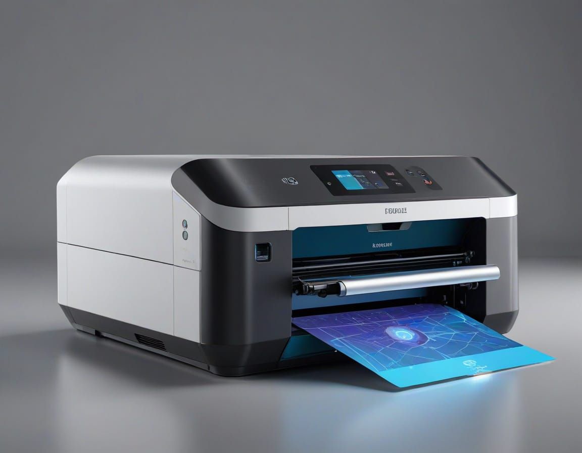 Holographic Printer in a Futuristic Laboratory