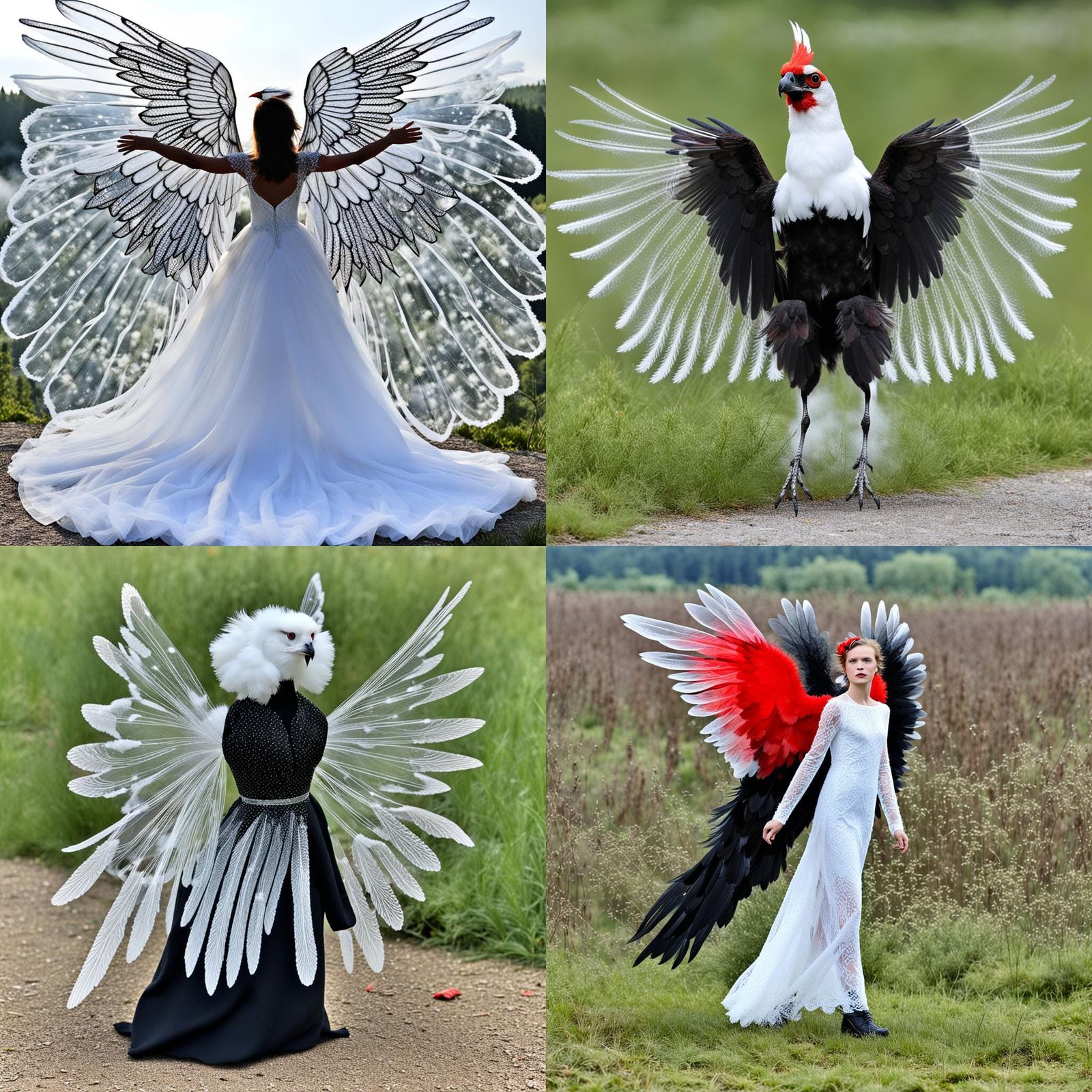 Angel and Griffin Face-Off in Smoky Sky